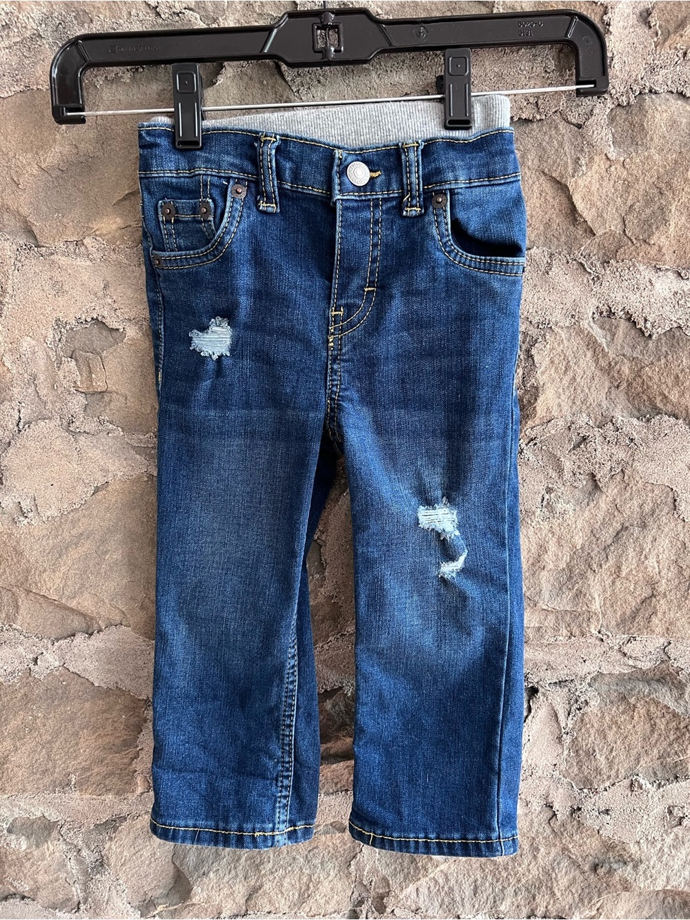 EUC size 24 month Levi's Kids Distressed Dark Blue pull on Jeans